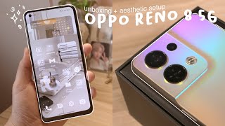 oppo reno 8 5g unboxing 🌷 aesthetic setup + camera test