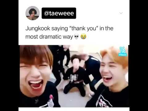 Jungkook saying "thank you" in most dramatic way💀😂