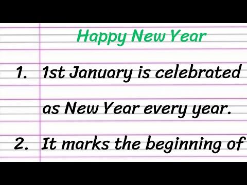 Happy New Year Essay in English 10 Lines || 10 Lines Essay on Happy New Year || Happy New Year Essay