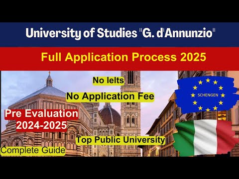 🇮🇹 Study in Italy | How to Apply University of Studies G. d'Annunzio | No IELTS | BS & Master Guide