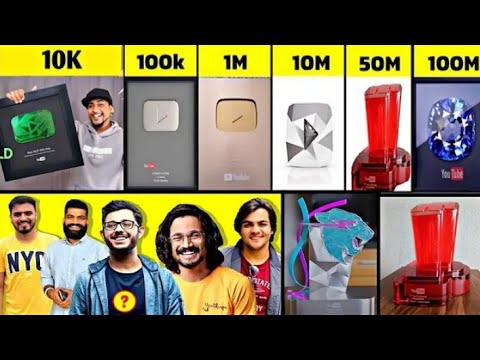 All Types Of Youtube Play button (In hindi 2022) 100 million/50 million //Deep Arsh//