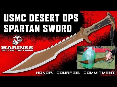 BUDK:  Show Honor & Courage with the USMC Desert Ops Spartan Sword!