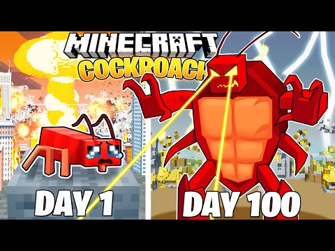 I Survived 100 Days as a COCKROACH in Minecraft!