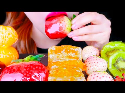 ASMR Crunchy Candied Fruit and Raw Honeycomb Eating Vlog 바삭바삭한 설탕에 절인 과일과 생 벌집 먹기 @LESA_ASMR