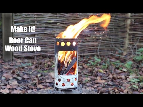 Build A Wood Burning Stove from a Beer Can.  Make Your Own Gear. Twig Stove.