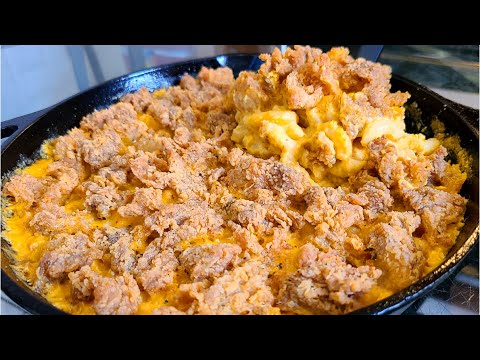 Fried Chicken Macaroni & Cheese Casserole