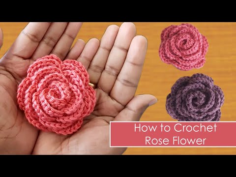 How to Crochet Rose Flower in Tamil l l Easy Flower for Beginners with English subtitles