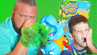 CALEB & DADDY PLAY BURPING BOBBY FAMILY FUN GAME FOR KIDS!