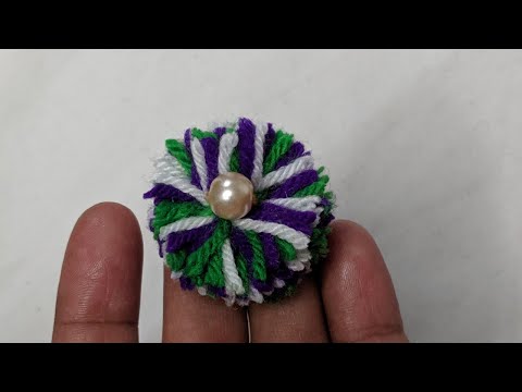 Hand embroidery super easy woolen flower design