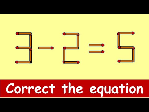 3-2=5 turn this wrong equation into correct | Match stick puzzle #294 | Puzzles with Answer