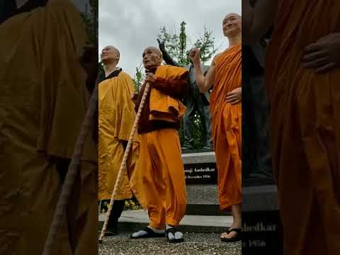 Monks chanting Jai Bhim in front of Dr. Ambedkar statue in Koyasan University, JAPAN #jaibhim