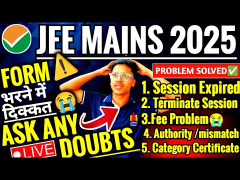 LIVE🔴 JEE Mains Registration 2025 |Category Certificate For Jee Mains | JEE Mains Form Fill UP 2025