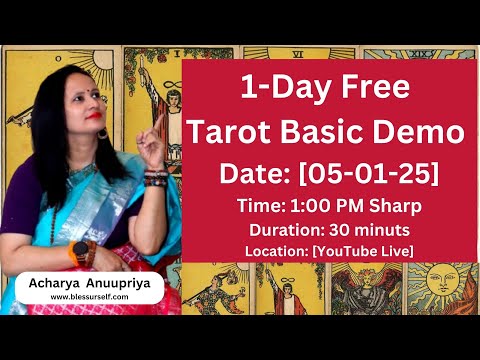 1-Day Free Tarot Basic Demo Course on YouTube Live at 1:00 PM#tarot#LearnTarot#TarotForBeginners