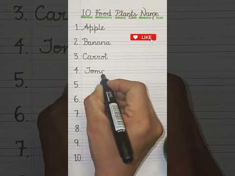 10 Food Plants Name | Food Plants Name in English | Cursive Handwriting #shorts #foods #name #plant