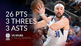 Klay Thompson 26 pts 3 threes 3 asts vs Spurs 24/25 season