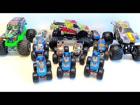 MONSTER TRUCK SMASH & CRASH | GRAVE DIGGER | MONSTER JAM | SHARK WREAK & DRAGON | HOT WHEELS | MAX-D