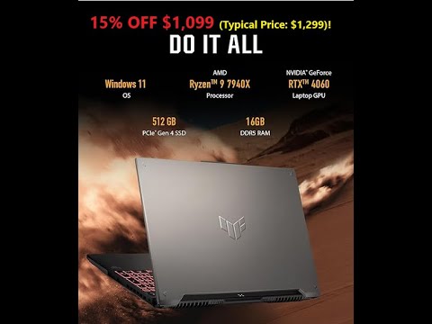 ASUS TUF Gaming A16 (2024) | AMD Ryzen 9, NVIDIA RTX 4060 | 165Hz Display - $1,099!