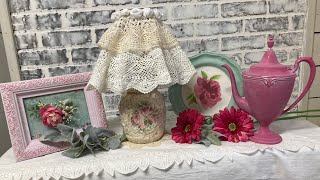 Shabby Chic Cottage style Lamp Vignette