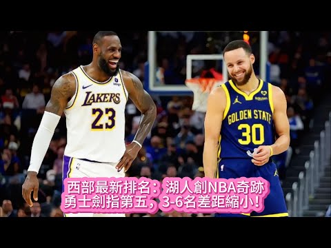 西部最新排名：湖人創NBA奇跡，勇士劍指第五，3-6名差距縮小！#nba #basketball #籃球 #湖人 #勇士 #詹姆斯 #库里