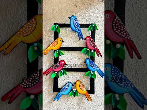 Cardboard Bird Wall Decor #shorts #cardboardcraft #craft #ytshorts #wallart #trending #birdhanging