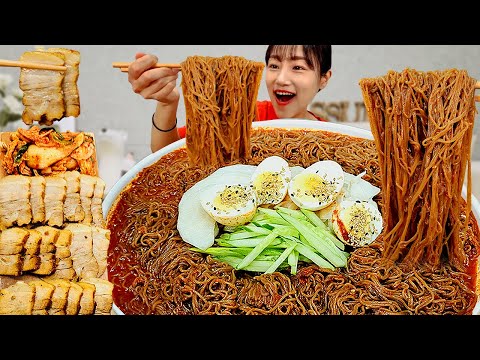 매콤새콤한 비빔냉면에 수육까지 육쌈냉면 꿀조합 리얼사운드 Naengmyeon MUKBANG ASMR