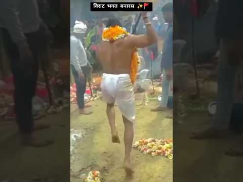 कुंड में खड़े हो गए विराट भगत जी 😯 🙏🏻  || विराट भगत बनारस ✨ || baba kashidas karaha puja 🚩 #shorts