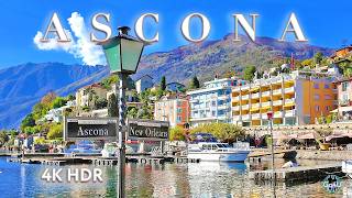 ASCONA SWITZERLAND 🇨🇭 Italian charm of Swiss town / Promenade,  Shopping streets & Lake Maggiore 4K