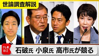 自民党総裁選、石破氏、小泉氏、高市氏が世論調査で競る…立憲代表選は野田氏が先行【官邸キャップ横堀拓也の世論調査解説】