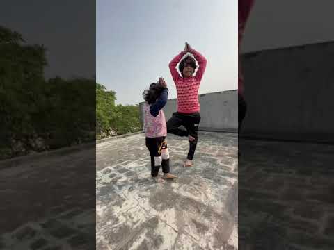 Takshvi and Paridhi excerise pose