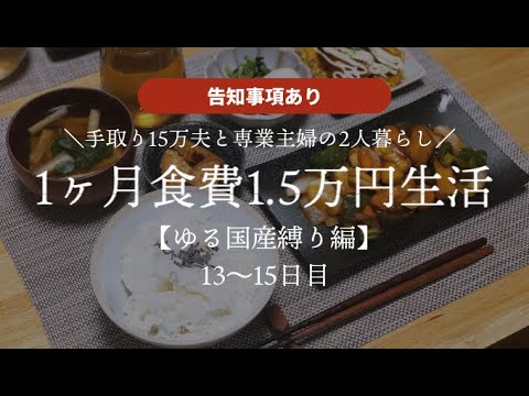 【夫手取り15万で専業主婦したいので】1ヶ月食費1.5万円生活その6【ゆる国産縛り編/低収入家庭vlog】