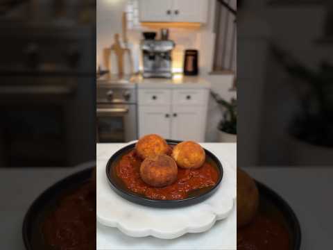 Giant Arancini Balls with Marinara Sauce