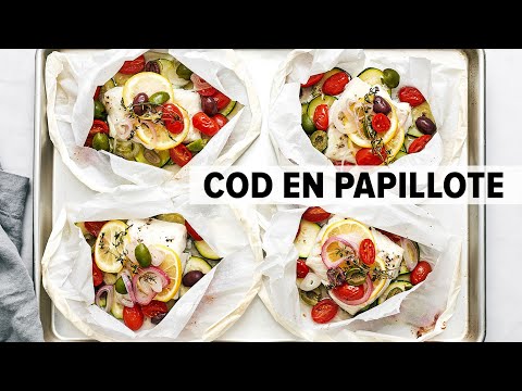 MEDITERRANEAN FISH RECIPE | cod en papillote (cod in parchment paper) - so easy!