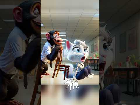 Chimp's Hysterical New Office Pranks #funnyanimals #cartoon #comedy