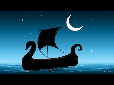 The Swan Boat Scenery drawing on ms paint | Draw in  Ms Paint | ms paint Drawing | how to draw