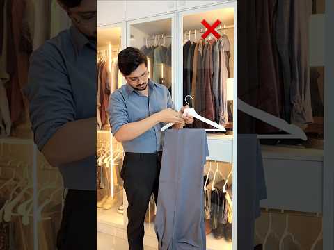 STOP Hanging Your Formal Pants Like This ❌️ #hacks #fashionhacks #mensfashion #shortsvideo