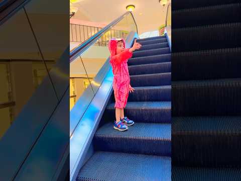 Cute little munchkin ❤️🥰gliding up the #escalator unaccompanied😜😂