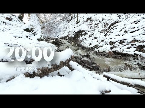 Soothing Winter River Sound with 20 Minute Countdown Timer: A Teacher's Tranquil Companion