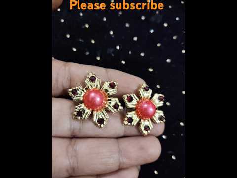 Golden charms #earrings stud# diy🥰 please like share and subscribe