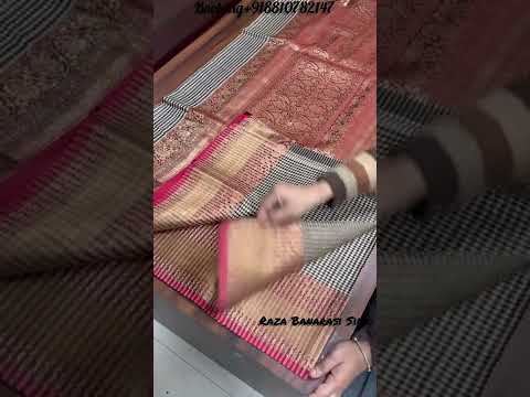 Banaras Handloom Pure Tussar Silk Saree In small Checks | Very Beautiful Collection