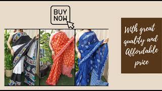 Bagru print cotton saree