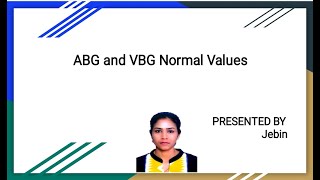 VBG & ABG Normal Values