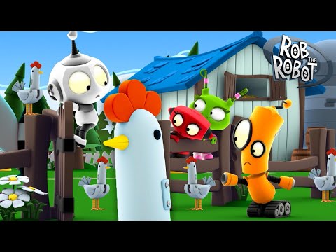 Fun on the Space Farm! 🚀 | Rob The Robot | Preschool Learning