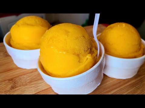 Mango Freeze Sorbet | Made with fresh mangoes | Inspired by New Orleans JazzFest's Mango Freeze