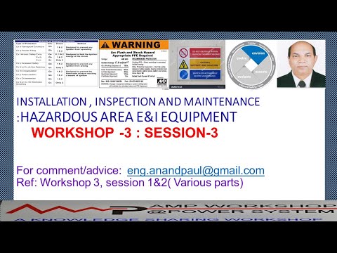 INSTALLATION, INSPECTION & MAINTENANCE: Hazardous Area E&I Equipment.( Workshop-3, Session -3)