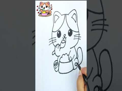 Dibujo de gatito para niños