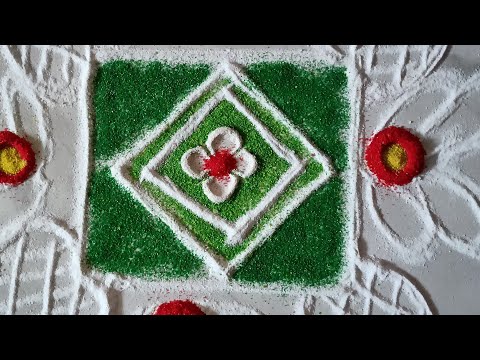 सोपी आणि सुंदर ठिपक्यांची रांगोळी easy rangoli colourful flowers rangoli #rangolidesigns