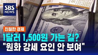 1달러 1,500원 가는 길?…"원화 강세 요인 안 보여" / SBS / 친절한 경제