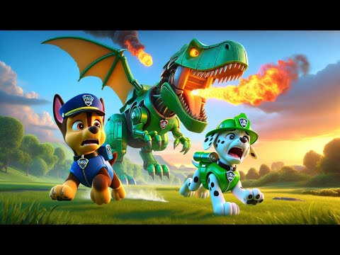 Paw Patrol Ultimate Rescue | CHASE & ROCKY Attack ROBOT DINOSAUR | Very Funny Story | Rainbow 3