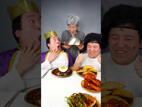 Crunchy Seasoned Spicy Chicken and Jjajangmyeon funny Mukbang ASMR #shorts