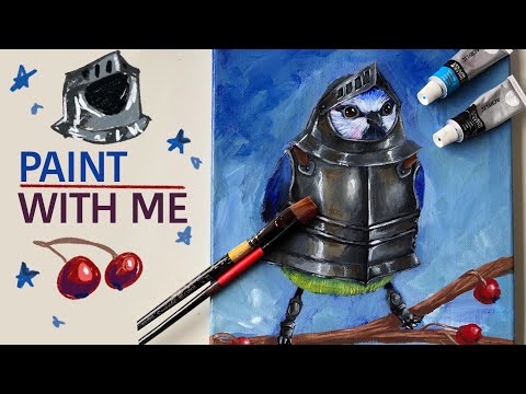 Paint with me ☆ painting with acrylics ☆ bird knight